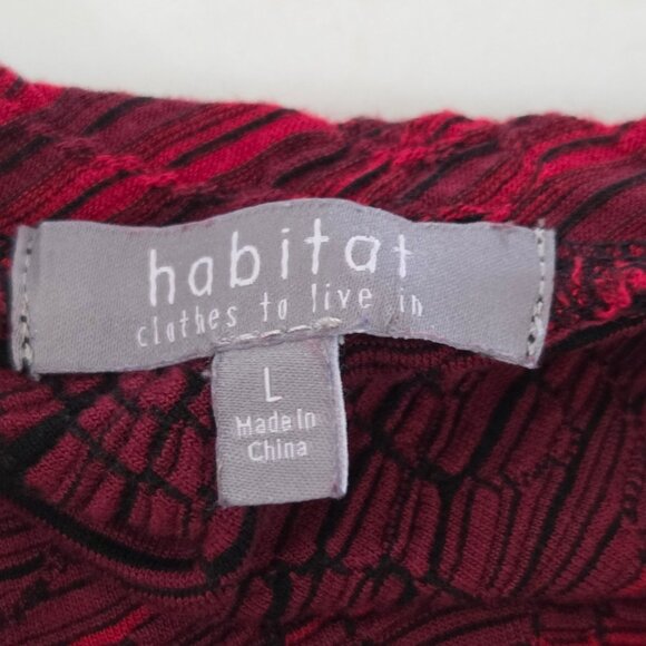 Habitat Making Waves Tunic Top Size Large Cranberry Textured Swirl Lagenlook - Picture 8 of 10
